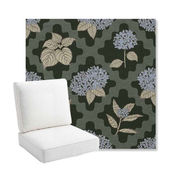 Picture of Trellis Topiary | Bullnose Back Deep Seating Outdoor Cushions - Sunbrella© Fabric