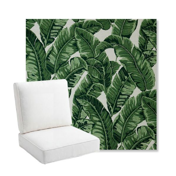 Picture of Tropics Jungle | Bullnose Back Deep Seating Outdoor Cushions - Sunbrella© Fabric
