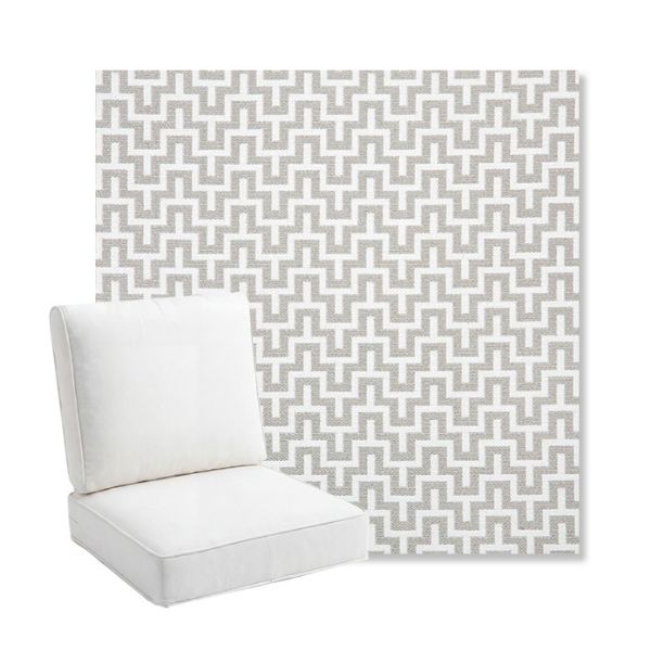 Picture of Underline Dove | Bullnose Back Deep Seating Outdoor Cushions - Sunbrella© Fabric