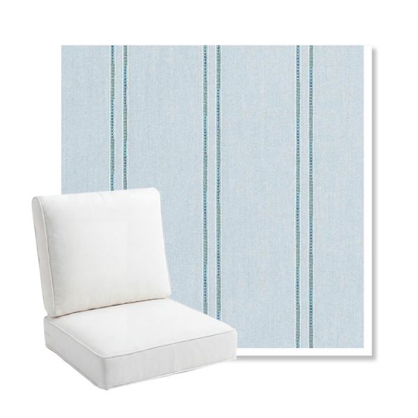 Picture of Wayward Sky | Bullnose Back Deep Seating Outdoor Cushions - Sunbrella© Fabric