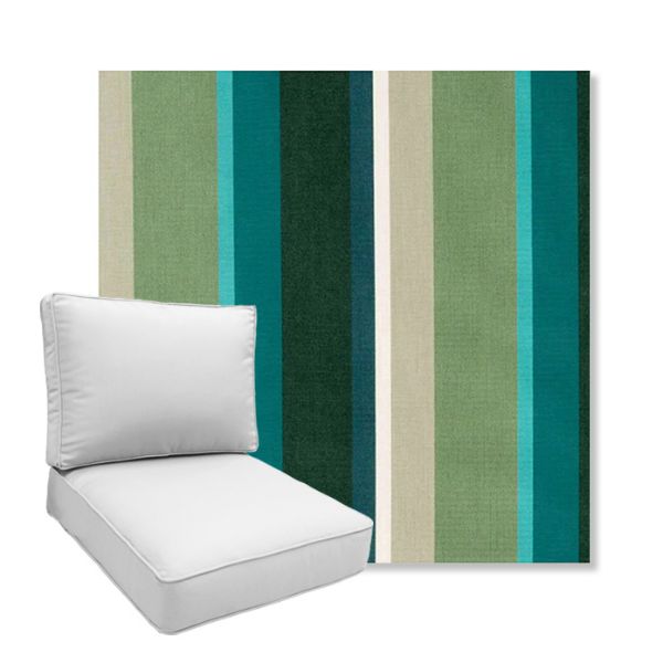 Picture of Beaming Lagoon | Boxed Deep Seating Patio Chair Cushion – Sunbrella© Fabric