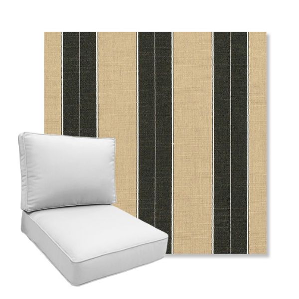 Picture of Berenson Tuxedo | Boxed Deep Seating Patio Chair Cushion – Sunbrella© Fabric