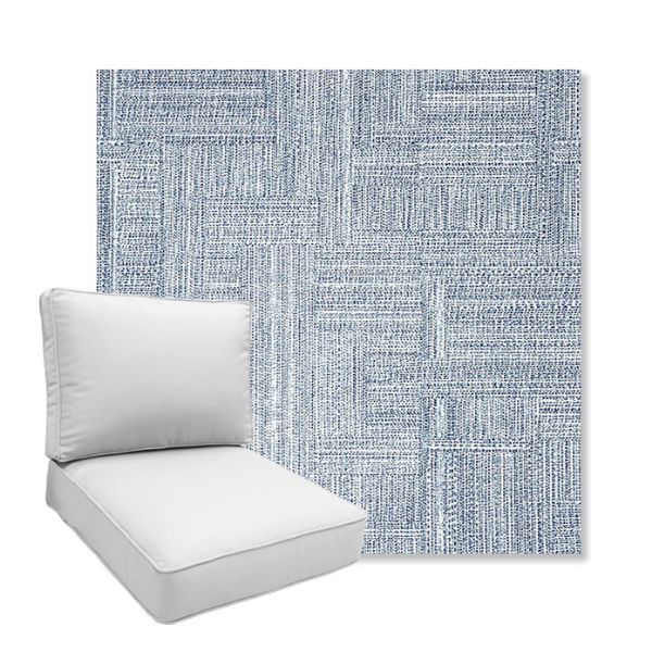 Picture of Boro Indigo | Boxed Deep Seating Patio Chair Cushion – Sunbrella© Fabric