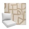 Picture of Brushstroke Stucco | Boxed Deep Seating Patio Chair Cushion – Sunbrella© Fabric