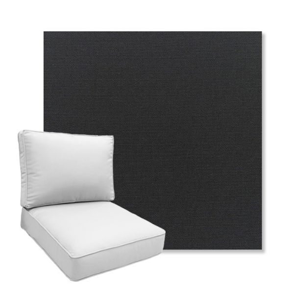 Picture of Canvas Black | Boxed Deep Seating Patio Chair Cushion – Sunbrella© Fabric