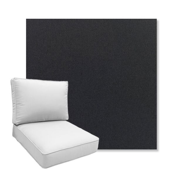 Picture of Canvas Raven Black | Boxed Deep Seating Patio Chair Cushion – Sunbrella© Fabric