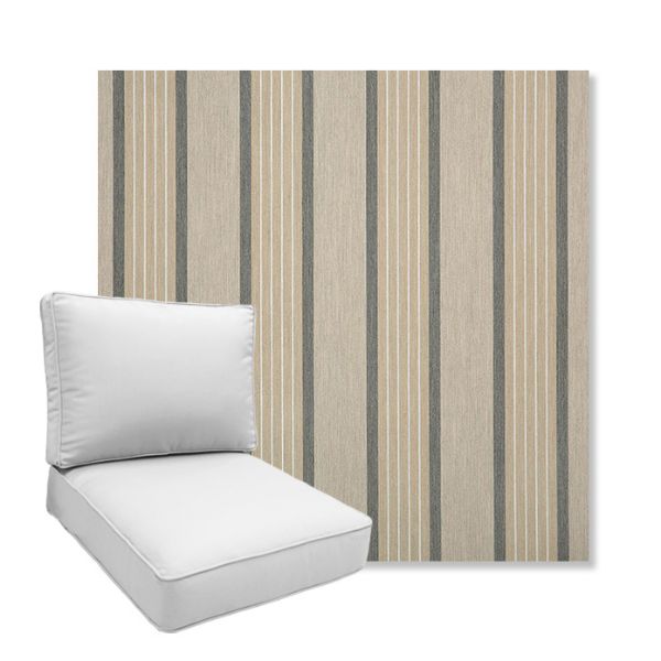 Picture of Cove Pebble | Boxed Deep Seating Patio Chair Cushion – Sunbrella© Fabric