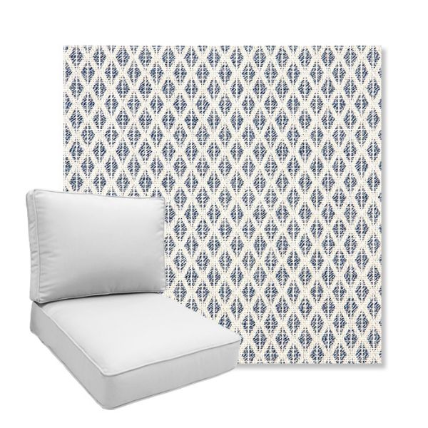 Picture of Detail Denim | Boxed Deep Seating Patio Chair Cushion – Sunbrella© Fabric