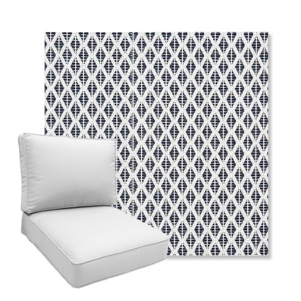 Picture of Detail Navy | Boxed Deep Seating Patio Chair Cushion – Sunbrella© Fabric