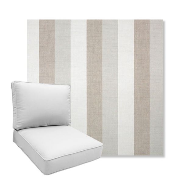 Picture of Direction Linen | Boxed Deep Seating Patio Chair Cushion – Sunbrella© Fabric