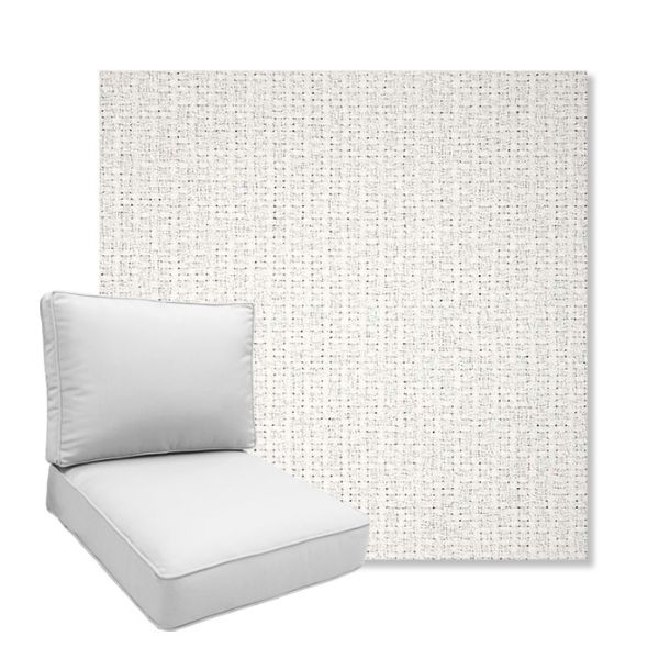 Picture of Dumont Snow | Boxed Deep Seating Patio Chair Cushion – Sunbrella© Fabric