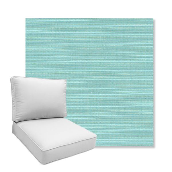Picture of Dupione Celeste | Boxed Deep Seating Patio Chair Cushion – Sunbrella© Fabric