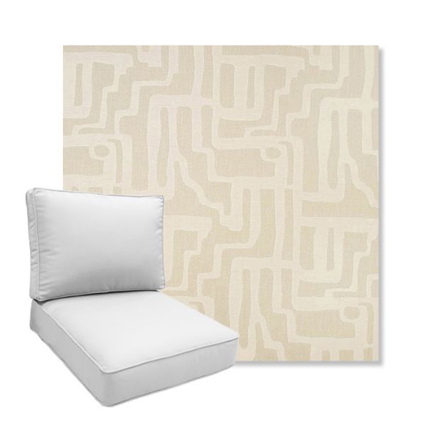 Picture of Escher Alabaster | Boxed Deep Seating Patio Chair Cushion – Sunbrella© Fabric