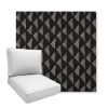Picture of Etched Angles Char | Boxed Deep Seating Patio Chair Cushion – Sunbrella© Fabric