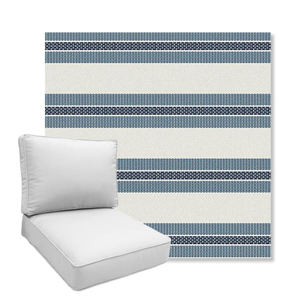 Picture of Excel Denim | Boxed Deep Seating Patio Chair Cushion – Sunbrella© Fabric