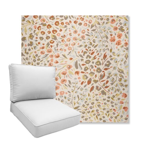 Picture of Flora Sunset | Boxed Deep Seating Patio Chair Cushion – Sunbrella© Fabric