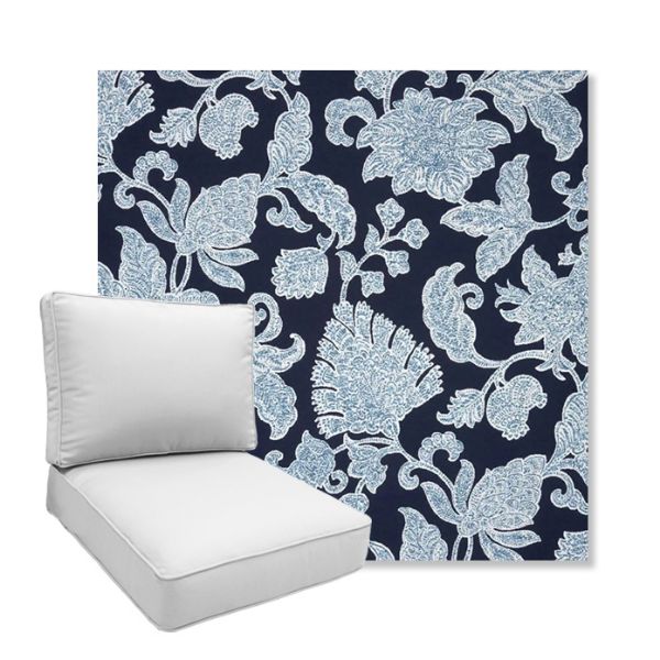 Picture of Floral Song Navy | Boxed Deep Seating Patio Chair Cushion – Sunbrella© Fabric