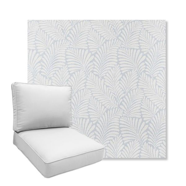 Picture of Frond Sky | Boxed Deep Seating Patio Chair Cushion – Sunbrella© Fabric