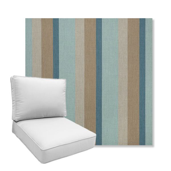 Picture of Gateway Mist | Boxed Deep Seating Patio Chair Cushion – Sunbrella© Fabric