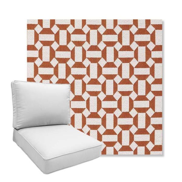 Picture of Hoopla Tobiko | Boxed Deep Seating Patio Chair Cushion – Sunbrella© Fabric