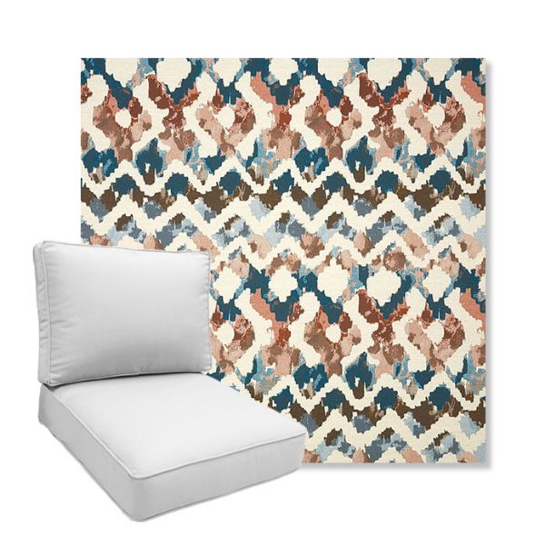 Picture of Inga Boho | Boxed Deep Seating Patio Chair Cushion – Sunbrella© Fabric