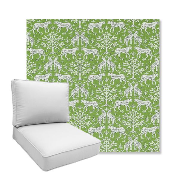 Picture of Jaipur Frame Chive | Boxed Deep Seating Patio Chair Cushion – Sunbrella© Fabric