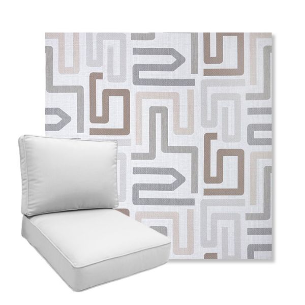 Picture of Labyrinth Cloud | Boxed Deep Seating Patio Chair Cushion – Sunbrella© Fabric