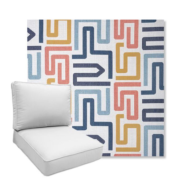 Picture of Labyrinth Fiesta | Boxed Deep Seating Patio Chair Cushion – Sunbrella© Fabric