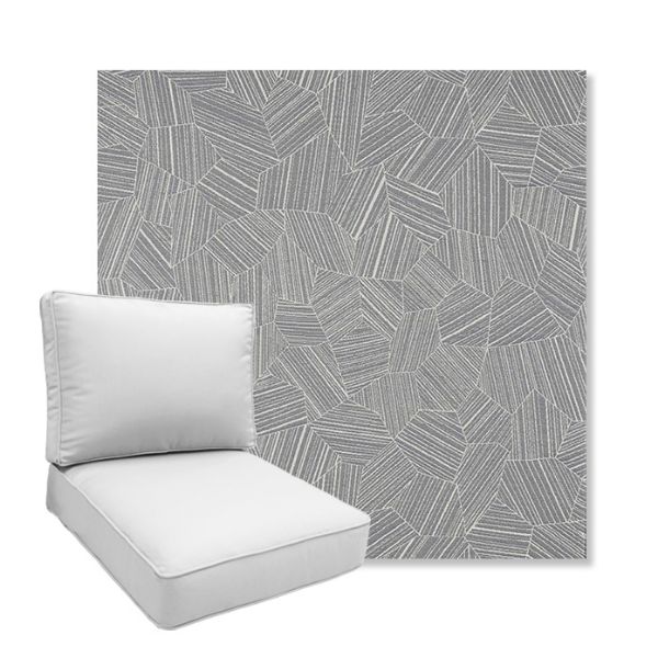 Picture of Leaf Structure Slate | Boxed Deep Seating Patio Chair Cushion – Sunbrella© Fabric