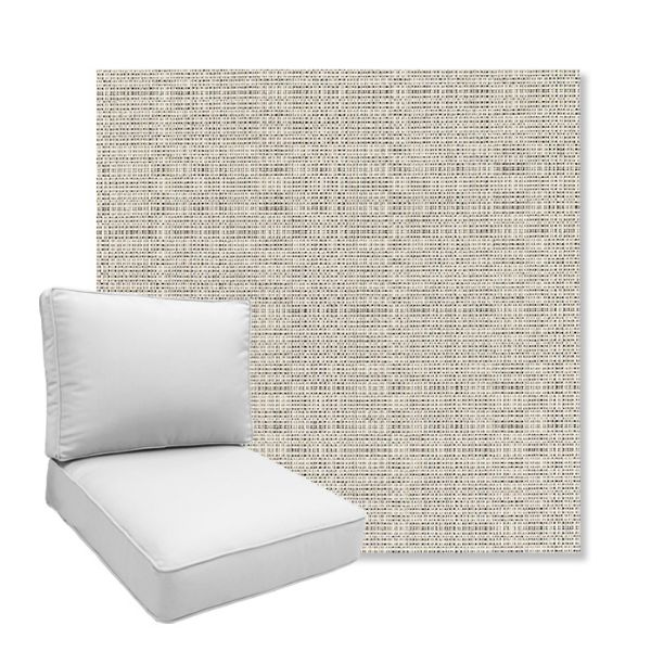 Picture of Linen Silver | Boxed Deep Seating Patio Chair Cushion – Sunbrella© Fabric