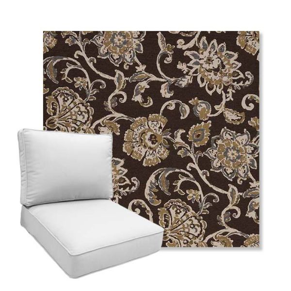 Picture of Martha Floral Garden Path | Boxed Deep Seating Patio Chair Cushion – Sunbrella© Fabric