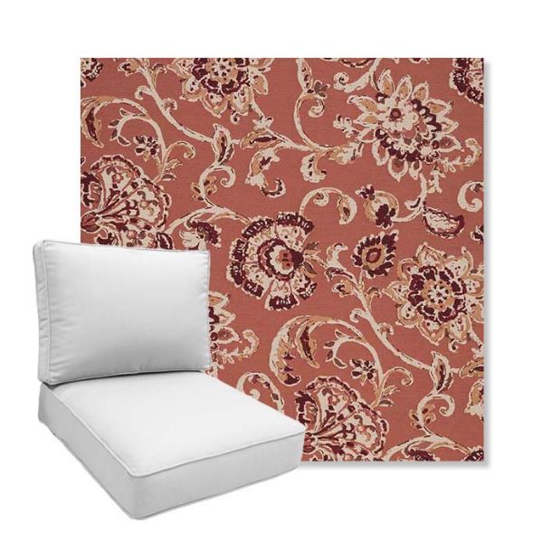 Picture of Martha Floral Rose Vine | Boxed Deep Seating Patio Chair Cushion – Sunbrella© Fabric
