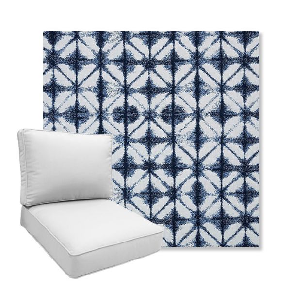 Picture of Midori Indigo | Boxed Deep Seating Patio Chair Cushion – Sunbrella© Fabric