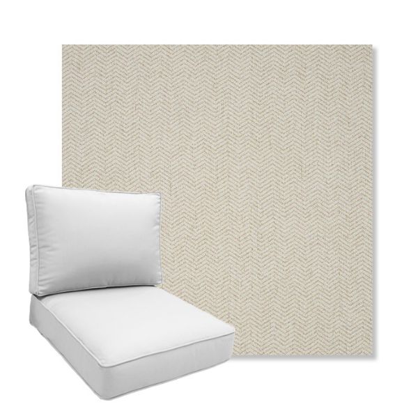 Picture of Odette Alabaster | Boxed Deep Seating Patio Chair Cushion – Sunbrella© Fabric