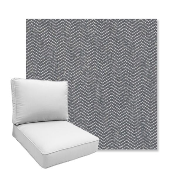Picture of Odette Slate | Boxed Deep Seating Patio Chair Cushion – Sunbrella© Fabric