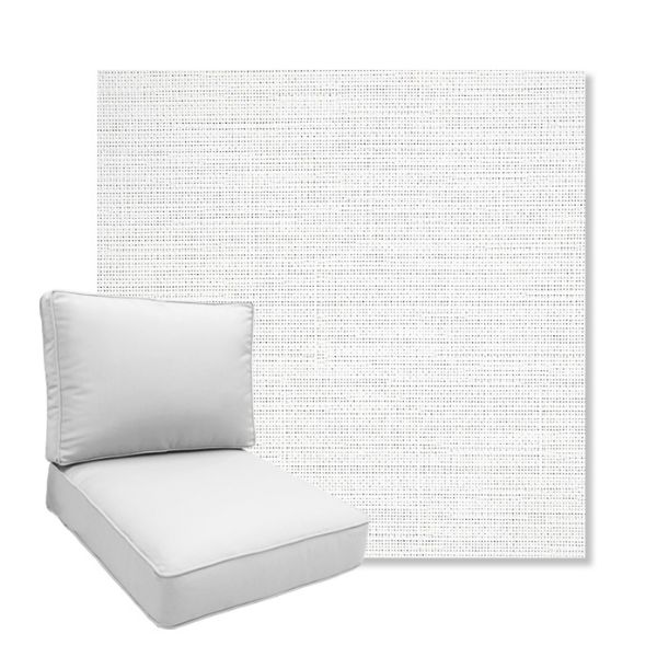 Picture of Piazza White | Boxed Deep Seating Patio Chair Cushion – Sunbrella© Fabric