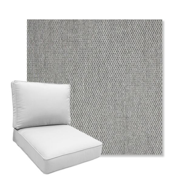 Picture of Pique Ash | Boxed Deep Seating Patio Chair Cushion – Sunbrella© Fabric