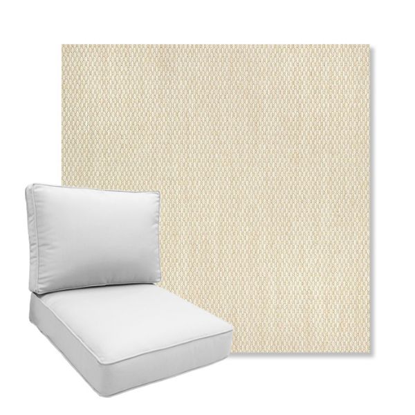 Picture of Pique Flax | Boxed Deep Seating Patio Chair Cushion – Sunbrella© Fabric