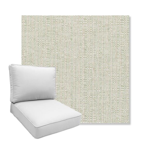 Picture of Poros Sage | Boxed Deep Seating Patio Chair Cushion – Sunbrella© Fabric