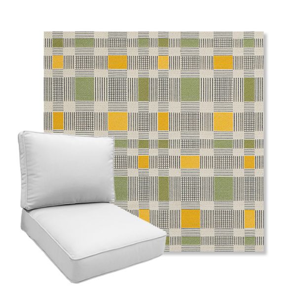 Picture of Rubix Lemon Lime | Boxed Deep Seating Patio Chair Cushion – Sunbrella© Fabric