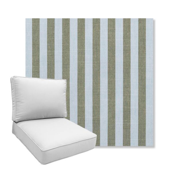 Picture of Sail Away Aloe | Boxed Deep Seating Patio Chair Cushion – Sunbrella© Fabric