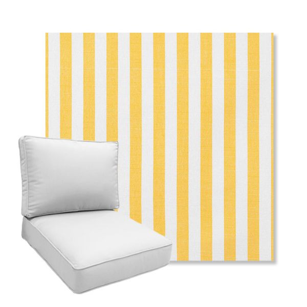 Picture of Sail Away Sunflower | Boxed Deep Seating Patio Chair Cushion – Sunbrella© Fabric