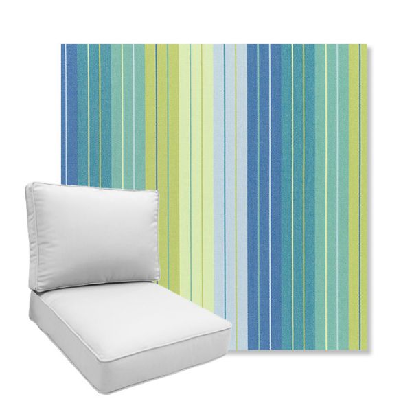 Picture of Seville Seaside | Boxed Deep Seating Patio Chair Cushion – Sunbrella© Fabric