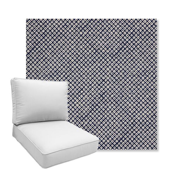 Picture of Shibori Indigo | Boxed Deep Seating Patio Chair Cushion – Sunbrella© Fabric