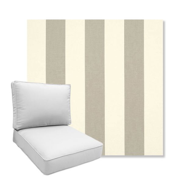 Picture of Solana Seagull | Boxed Deep Seating Patio Chair Cushion – Sunbrella© Fabric