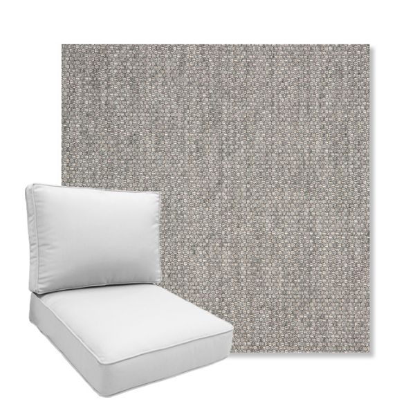 Picture of Tailored Fog | Boxed Deep Seating Patio Chair Cushion – Sunbrella© Fabric