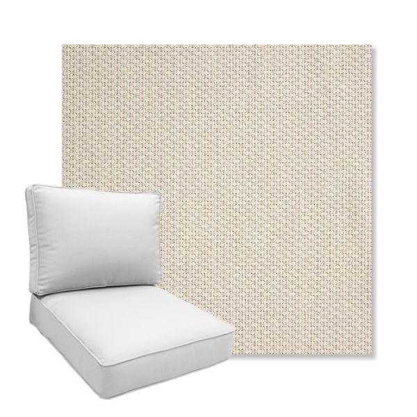 Picture of Tailored Snow | Boxed Deep Seating Patio Chair Cushion – Sunbrella© Fabric
