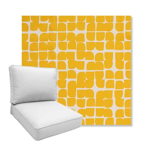Picture of Toggle Lemon Drop | Boxed Deep Seating Patio Chair Cushion – Sunbrella© Fabric