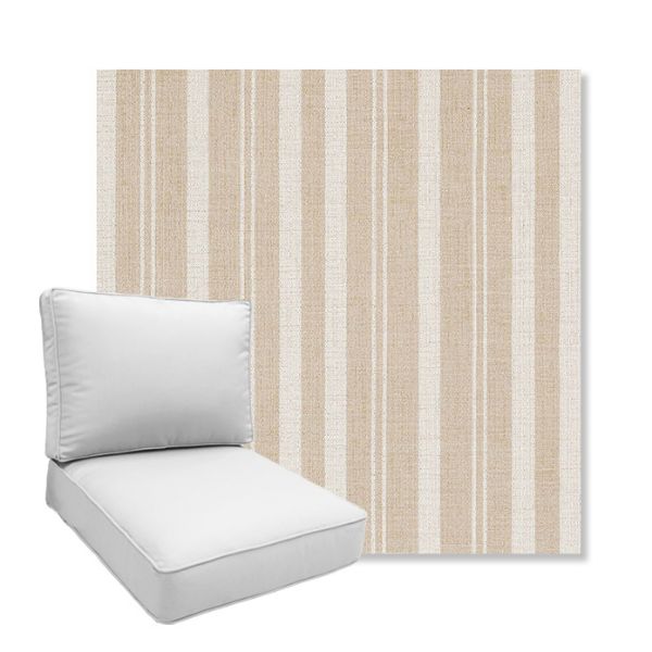 Picture of Tranquil Camel | Boxed Deep Seating Patio Chair Cushion – Sunbrella© Fabric