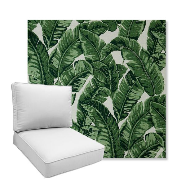 Picture of Tropics Jungle | Boxed Deep Seating Patio Chair Cushion – Sunbrella© Fabric